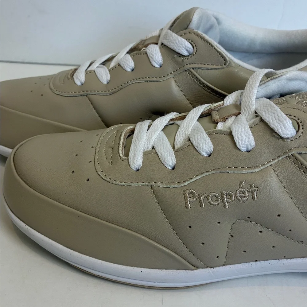 Propet Washable Walker Women's Beige Leather Shoes W3840 US Size 7.5 Comfort